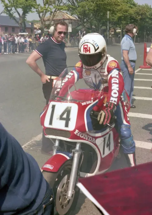Framed Print : Ron Haslam (Honda) 1982 Classic TT
