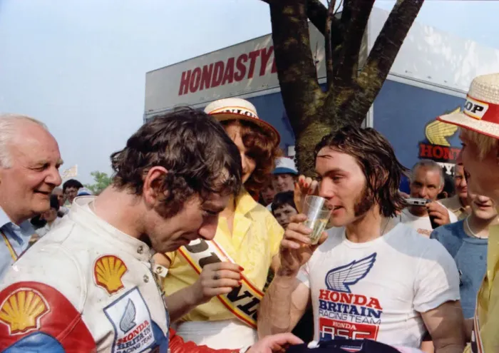 Framed Print : Ron Haslam and Joey Dunlop 1982 Formula One TT Framed Print : Ron Haslam and Joey Dunlop 1982 Formula One TT