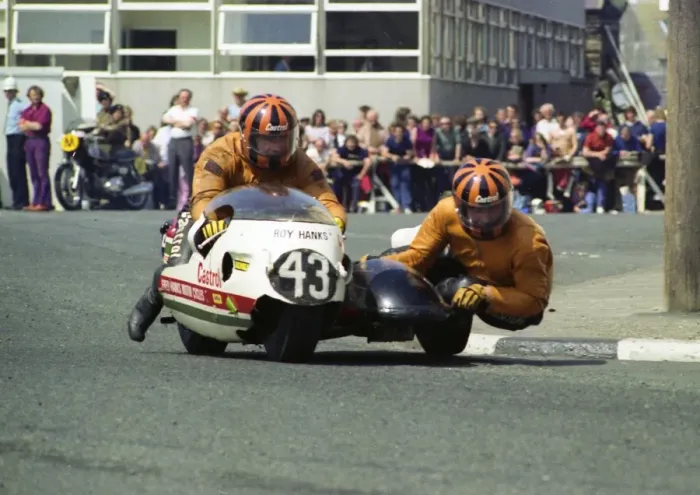 Framed Print : Roy Hanks & Gerald Daniel (Weslake) 1976 Sidecar TT