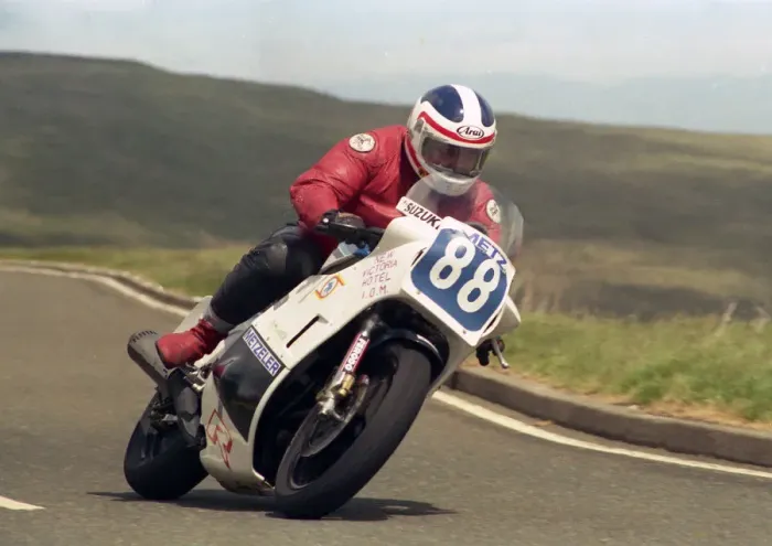 Framed Print : Russell Evans (Suzuki) 1988 Production B TT Framed Print : Russell Evans (Suzuki) 1988 Production B TT