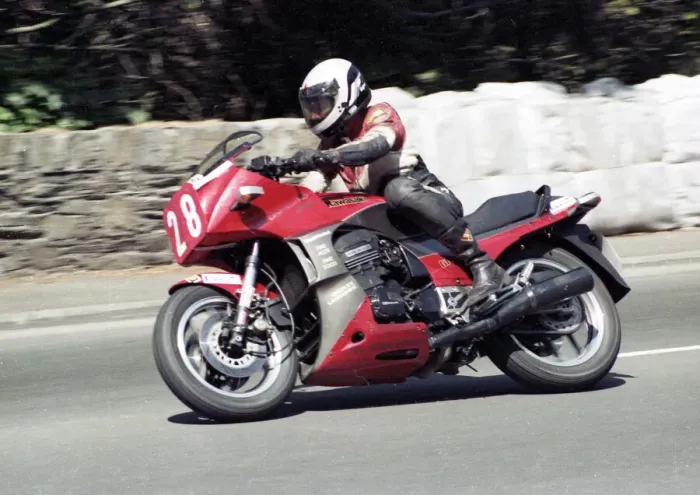 Framed Print : Sam McClements (Kawasaki) 1984 Production TT