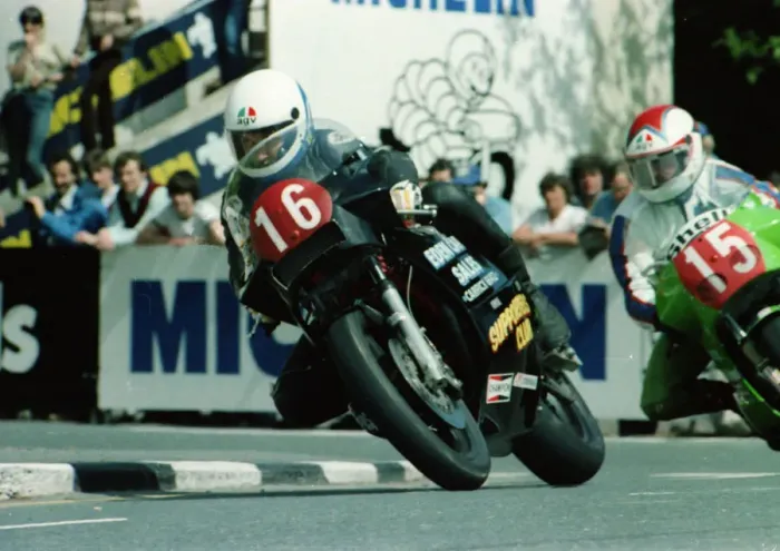Framed Print : Sam McClements (Suzuki) 1983 Formula One TT Framed Print : Sam McClements (Suzuki) 1983 Formula One TT