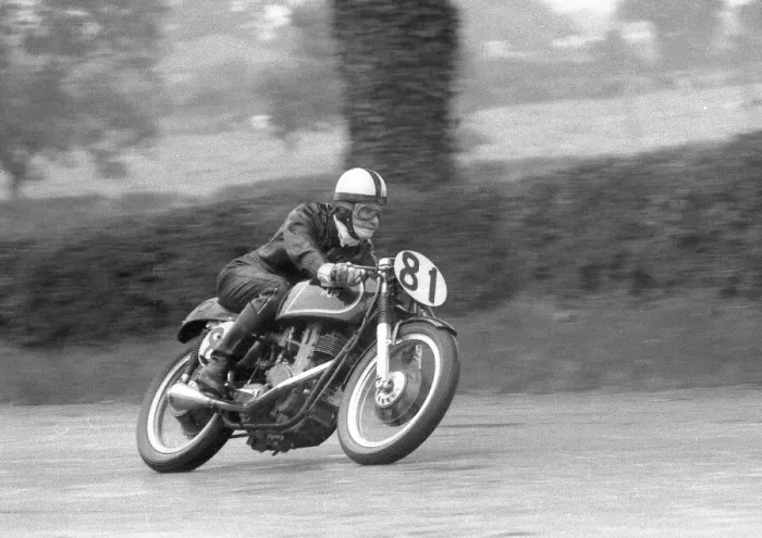Framed Print : Selwyn Griffiths (AJS) 1961 Junior Manx Grand Prix