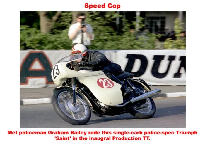 Framed Print : Speed Cop. Met policeman Graham Bailey rode this single-carb police-spec Framed Print : Speed Cop. Met policeman Graham Bailey rode this single-carb police-spec