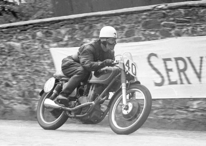 Framed Print : Stan Cameron (AJS) 1956 Junior TT Framed Print : Stan Cameron (AJS) 1956 Junior TT