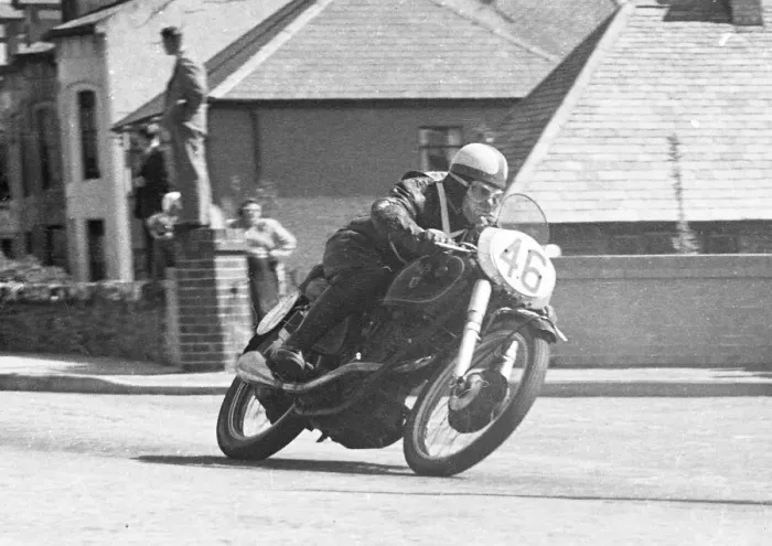 Framed Print : Stan Miller (AJS) 1952 Junior TT Framed Print : Stan Miller (AJS) 1952 Junior TT