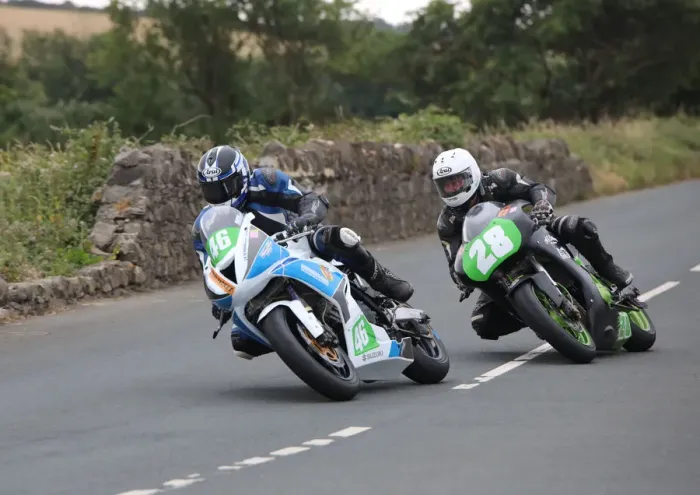Framed Print : Stephen McKnight (46) & Paul Gartland (Kawasaki) 2018 Southern 100 Framed Print : Stephen McKnight (46) & Paul Gartland (Kawasaki) 2018 Southern 100