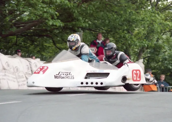 Framed Print : Stephen Money & Martin Money (Ireson Honda) 2000 Sidecar TT