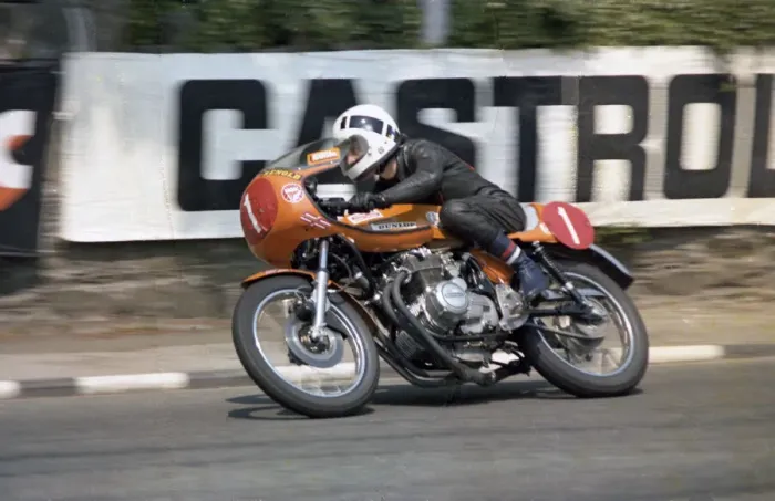 Framed Print : Steve Moynihan (Honda) 1976 Production TT