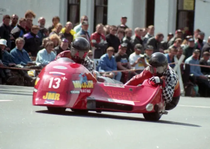 Framed Print : Stuart Muldoon & Chris Gusman (Ireson Yamaha) 1996 Sidecar TT