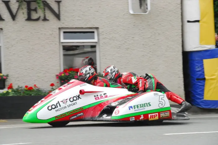 Framed Print : Tim Reeves & Mark Wilkes (Honda) 2018 Sidecar TT