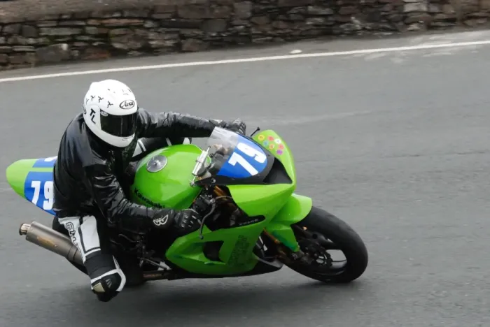 Framed Print : Tony Limer (Kawasaki) 2011 Junior Manx Grand Prix