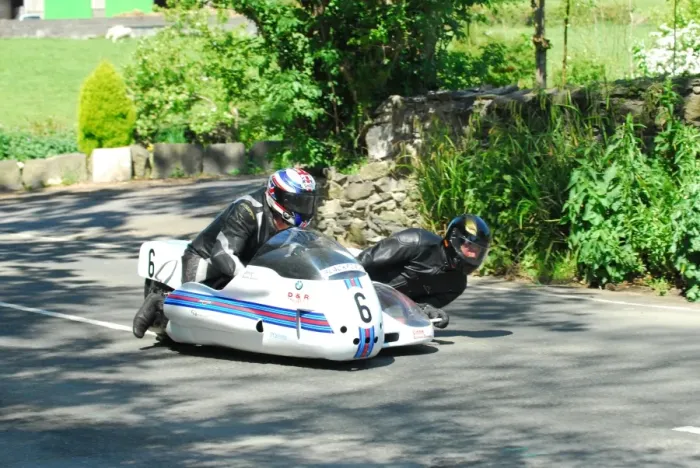 Framed Print : Tony Thirkell & Trevor Johnson (BMW Equipe) 2016 Pre TT Classic