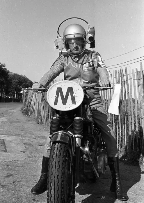 Framed Print : Travelling marshal Alan Kipper Killip (Triumph) 1973 TT