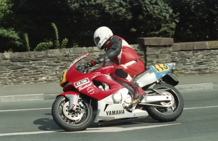 Framed Print : Trevor Fisher (Yamaha) 1996 Senior Manx Grand Prix