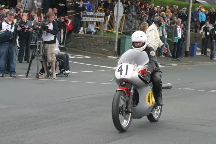 Framed Print : Vin Duckett (Seeley Matchless) 2010 TT Parade Lap Framed Print : Vin Duckett (Seeley Matchless) 2010 TT Parade Lap