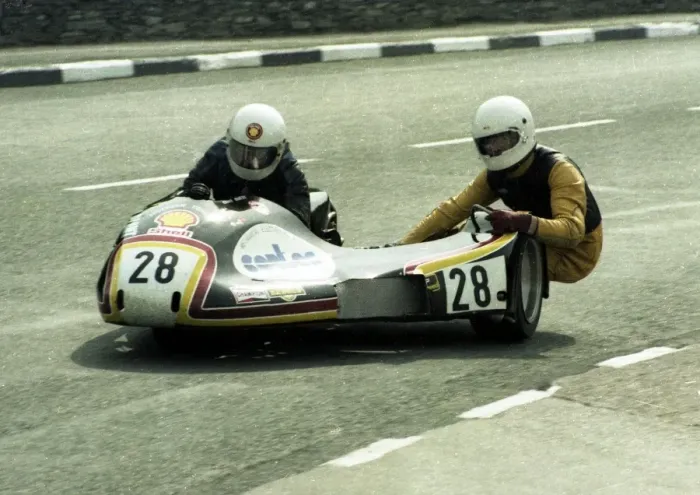 Framed Print : Wallace Coates & Ernie Coates (Windle Yamaha) 1980 Sidecar TT