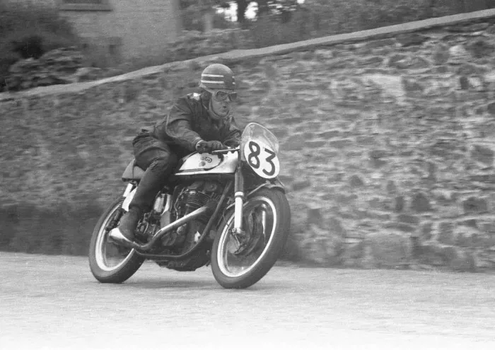 Framed Print : Walter Hancock (Norton) 1957 Junior TT Framed Print : Walter Hancock (Norton) 1957 Junior TT