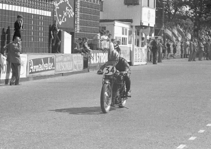 Framed Print : Walter Hancock (Velocette) 1954 Junior TT Framed Print : Walter Hancock (Velocette) 1954 Junior TT