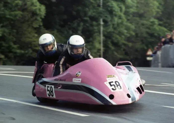 Framed Print : Ward Scarth & Lin Scarth (Yamaha) 1989 Sidecar TT