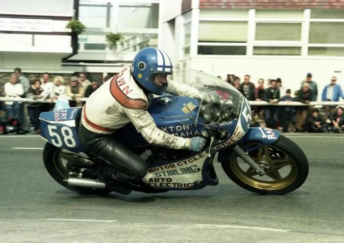 Framed Print : Wattie Brown (Yamaha) 1983 Junior Manx Grand Prix
