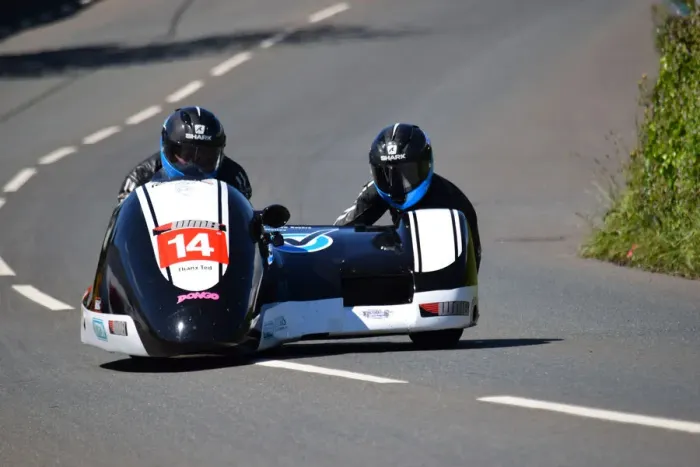 Framed Print : Wayne Lockey & Mark Sayers (Honda) 2019 Sidecar TT