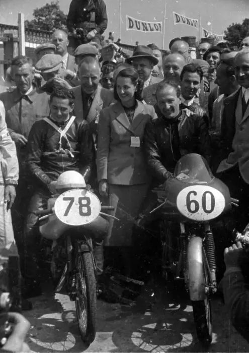 Framed Print : Werner Haas (NSU) and Les Graham (MV) 1953 Ultra Lightweight TT Framed Print : Werner Haas (NSU) and Les Graham (MV) 1953 Ultra Lightweight TT