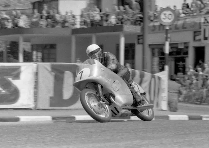 Framed Print : Werner Haas at Quarter Bridge: 1954 Lightweight TT Framed Print : Werner Haas at Quarter Bridge: 1954 Lightweight TT