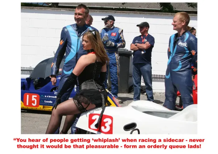 Framed Print : Whiplash. You hear of people getting whiplash when racing a sidecar - never