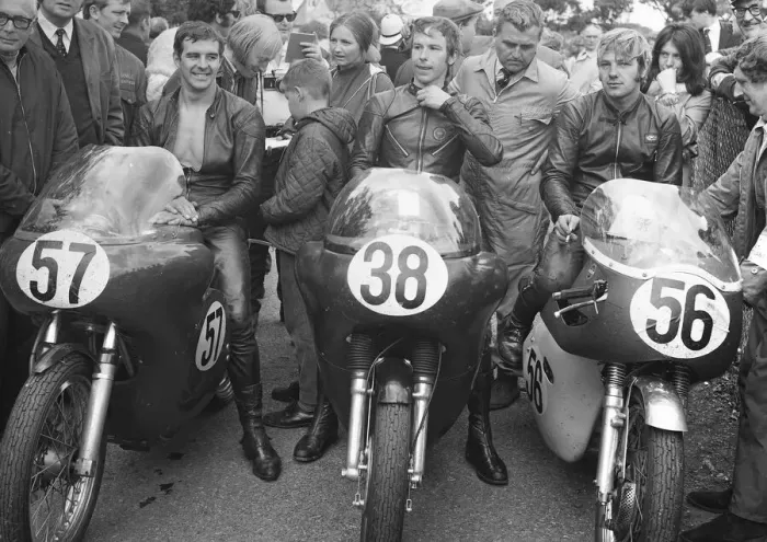 Framed Print : Winners enclosure 1970 Senior Manx Grand Prix Framed Print : Winners enclosure 1970 Senior Manx Grand Prix