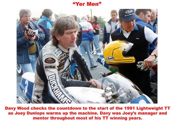 Yer Men. Davy Wood chcks the countdown to the start of the 1991 Lightweight
