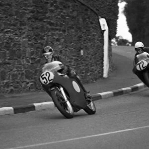 Alan Ainge (Norton) & Bill Milne (Cowles Matchless) 1971 Senior Manx Grand Prix practice