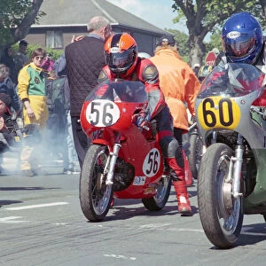 Andrew French (Aermacchi) and Malcolm Wheeler (Benelli) 2002 TT Parade Lap