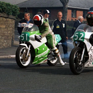 Andrew Griffiths (Armstrong) & Ted Roebuck (Yamaha) 1989 Lightweight Manx Grand Prix