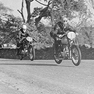 Angus Martin (Triumph) and A C R Collins (Matchless) 1951 Senior Clubman TT