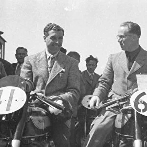 Artie Bell (Norton) and Ken Bills (Norton) 1947 Junior TT