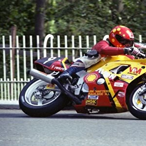 Dave Leach at Braddan Bridge: 1990 Supersport 400 TT
