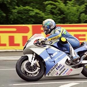 Dave Morris (Chrysalis BMW) at Quarter Bridge; 1998 Singles TT