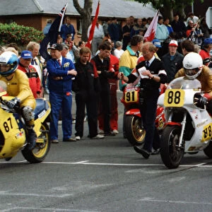 Dean Ashton (Suzuki) and John Caffrey (Yamaha) 1989 Senior TT