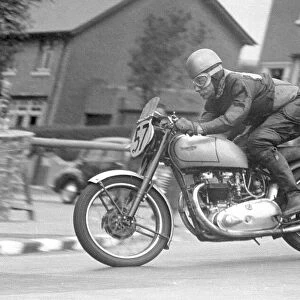 Dennis Gallagher (Triumph) 1952 Senior Manx Grand Prix