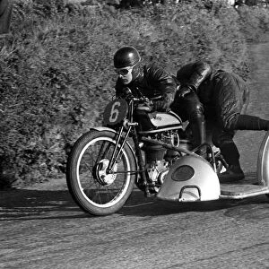 Derek Yorke & E J Green (Norton) 1954 Sidecar TT