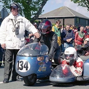 Derek Yorke & John Chisnall (YCE BSA) 2002 TT Parade Lap