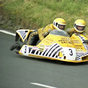 Dick Greasley and Stuart Atkinson (Yamaha) 1984 Sidecar TT