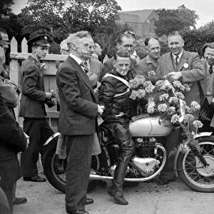 Don Crossley (Triumph) 1948 Senior Manx Grand Prix
