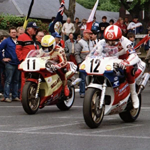 Eddie Laycock and Carl Fogarty (Honda) 1989 Formula One TT