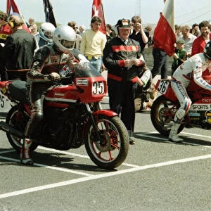 Eric Galbraith (Kawasaki) and Roger Burnett (Ducati-Cagiva) 1984 Formula One TT