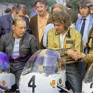 Ernie Johnson (Yamaha) Phil Carpenter (Yamaha) and Danny Shimmin (Yamaha) 1972 Lightweight Manx Grand Prix
