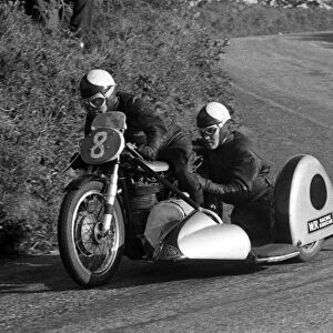 Ernie Walker & D G Roberts (Norton) 1954 Sidecar TT
