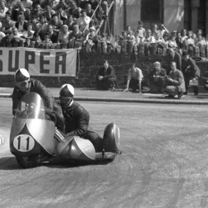 Ernie Walker & D G Roberts (Norton) 1958 Sidecar TT