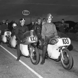 Ernie Wooder (Matchless) & Keith Gawler (Norton) 1962 Senior Manx Grand Prix practice